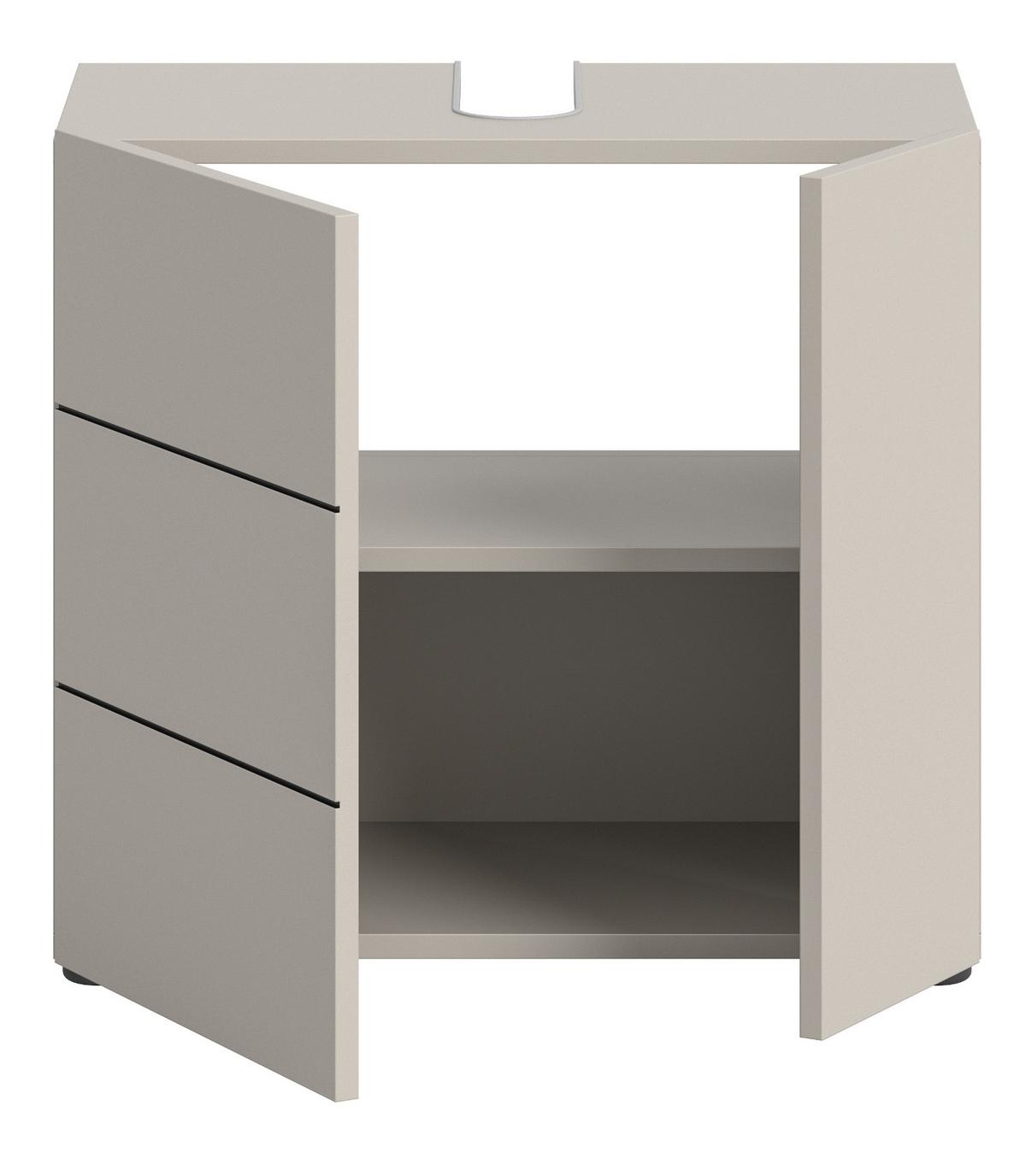WASCHBECKENUNTERSCHRANK Kaschmir, Badezimmer Unterschrank 60 x 56 cm - Kaschmir/Schwarz, Holzwerkstoff/Kunststoff (60/56/34cm) - Inn.Furn