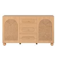 SIDEBOARD Naturholzoptik 140cm mit Seilgeflecht 2 Türen & 3 Schubladen - Naturfarben, Holzwerkstoff (140/80/40cm) - Urban Meuble