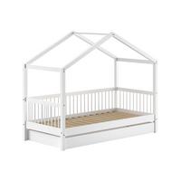 HAUSBETT 90x200 Keeley Buche Weiß Holz Schublade Komfort Stabil Design - Weiß, Holz (90/200cm) - 58aufmkessel