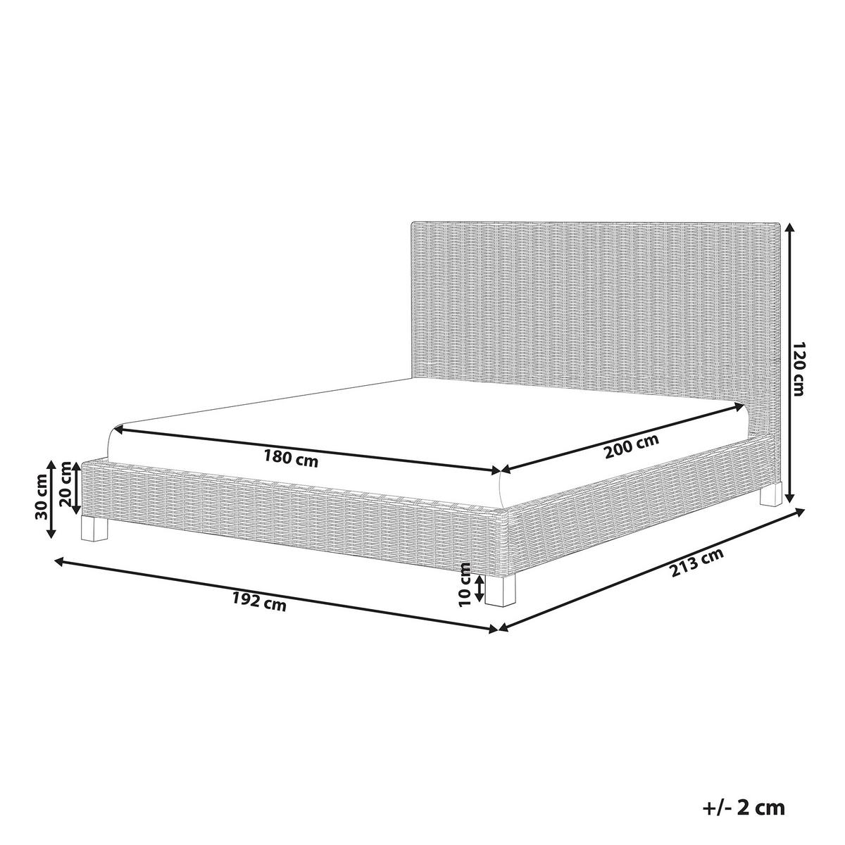 BETT mit Lattenrost 180/200 cm Rattan Naturfarben Salbris - Naturfarben, Naturmaterialien (180/200cm) - Beliani
