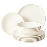 TAFELSERVICE Savona Goldlinie creme-gold 12-tlg. - Goldfarben/Creme, Keramik (32.3/23.5/32.3cm) - Seltmann Weiden