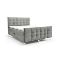 BOXBETT Perla In überlänge - Grau, Holzwerkstoff/Textil (160/220cm) - Fun Möbel