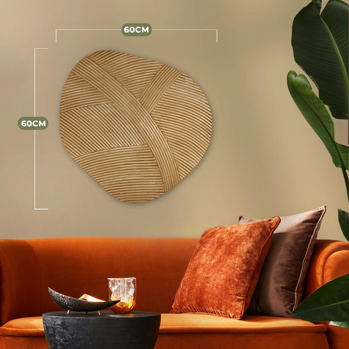 WANDBILD Struktur - Natur - Kunst - Rattan Wandbild 60x60 cm - Naturfarben, Kunststoff (60/60cm) - MuchoWow
