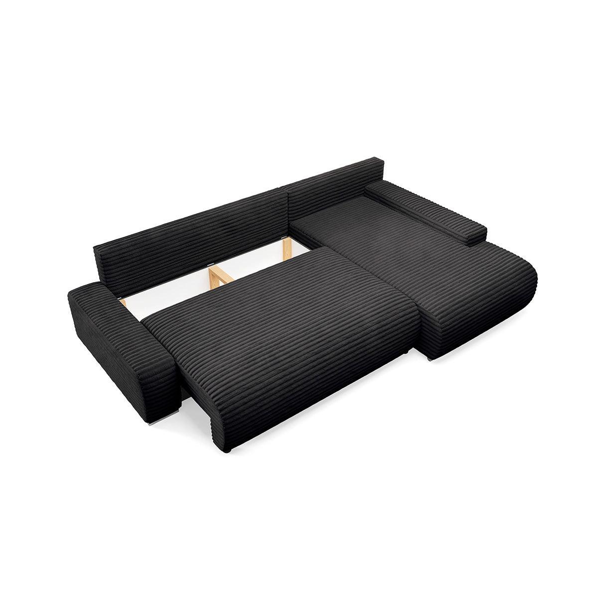 ECKSOFA Ivana 3 Sitzplätze Schwarz - Schwarz, Holz (265/172cm) - Petits-meubles