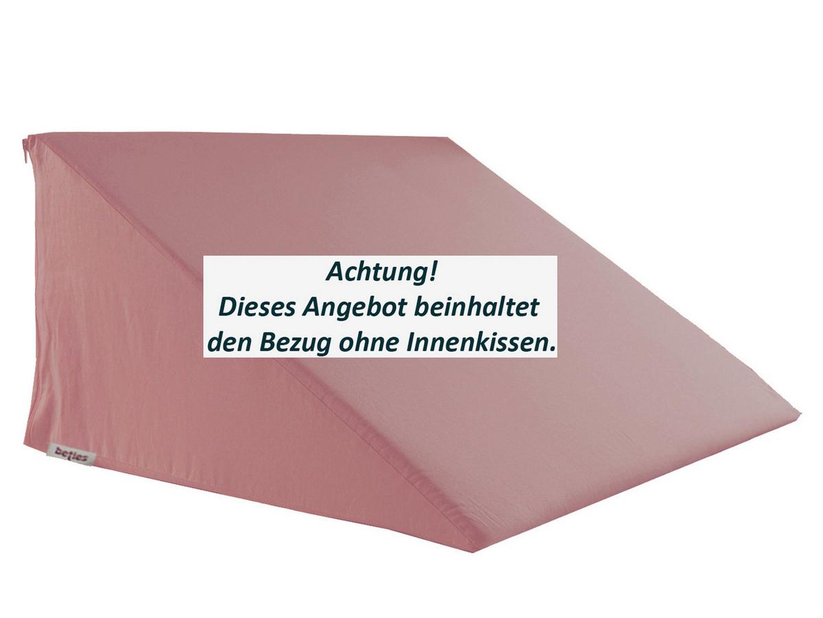 KEILKISSENBEZUG Basic 100% Baumwolle rosenquarz 62/49/30 cm - Altrosa, Textil (62/49cm) - beties Heimtextil