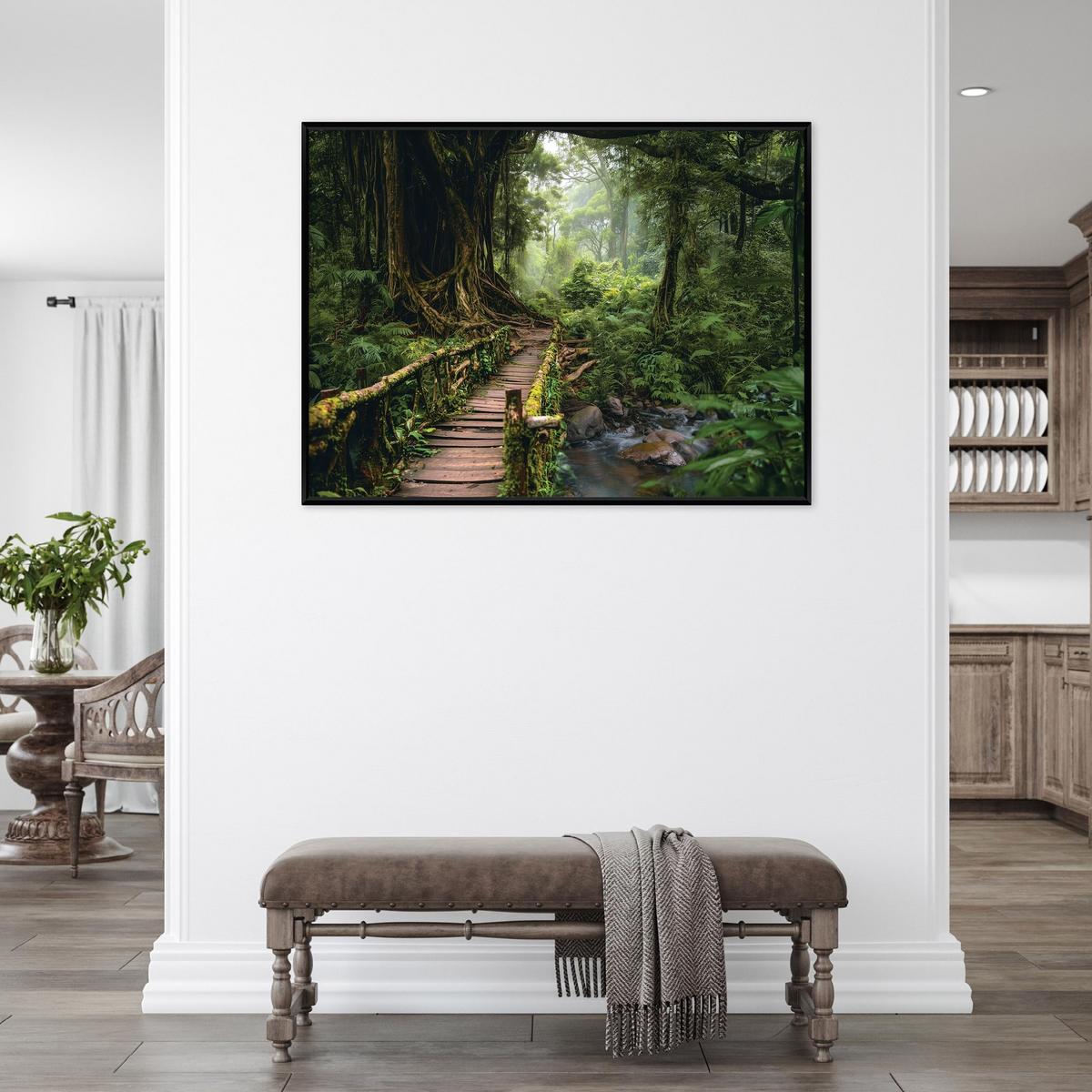BILDER mit Rahmen Wald Bäume Grün 60x40 cm - Multicolor, Holzwerkstoff (60/40cm) - Wallarena