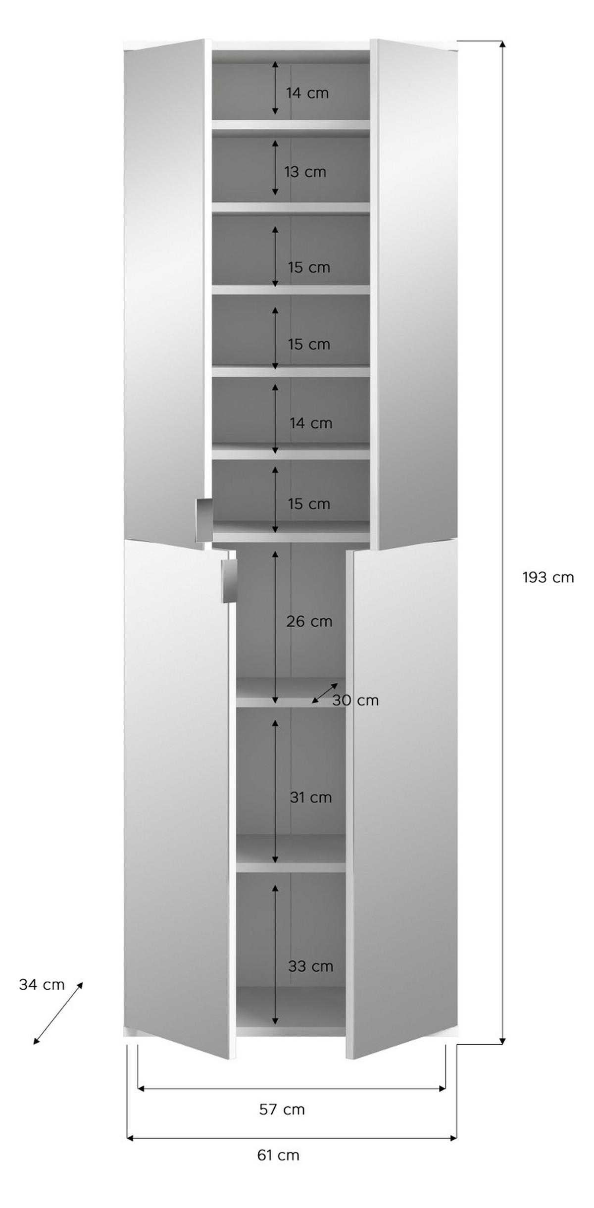 KLEIDERSCHRANK Eiche Artisan 244 cm, Stauraumschrank mit Spiegel - Schwarz/Eiche Artisan, Glas/Holzwerkstoff (244/193/34cm) - Inn.Furn