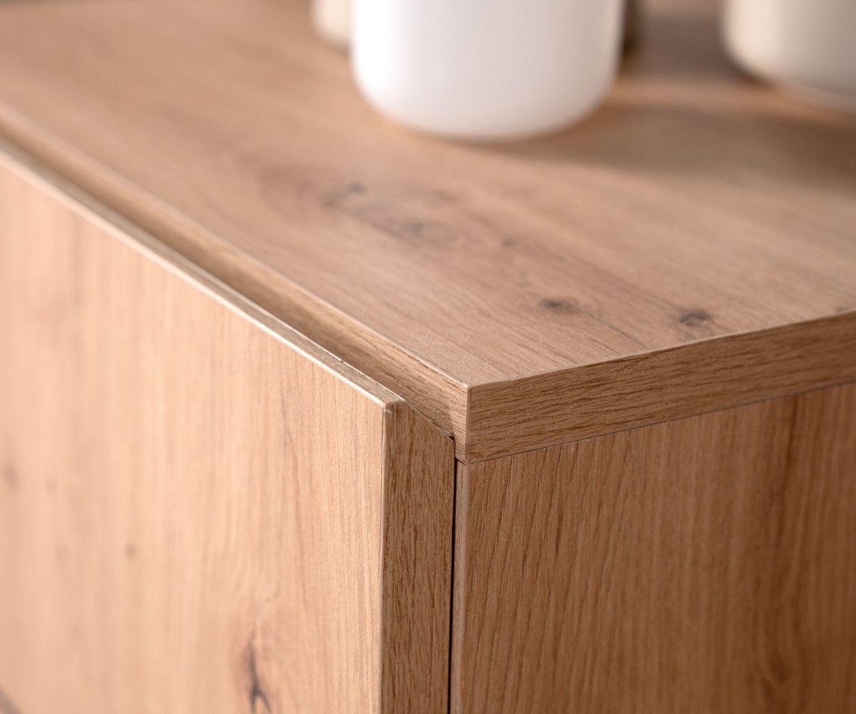 KOMMODE Eiche Artisan, schwarz 120 cm, Sideboard mit viel Stauraum - Schwarz/Eiche Artisan, Holzwerkstoff (120/90/42cm) - Furn.Design