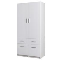 DREHTÜRENSCHRANK LUGERN 91,2/197,6/53,6cm 2-türig Weiß - Weiß, Holzwerkstoff (91.2/197.6/53.6cm) - MASSENO