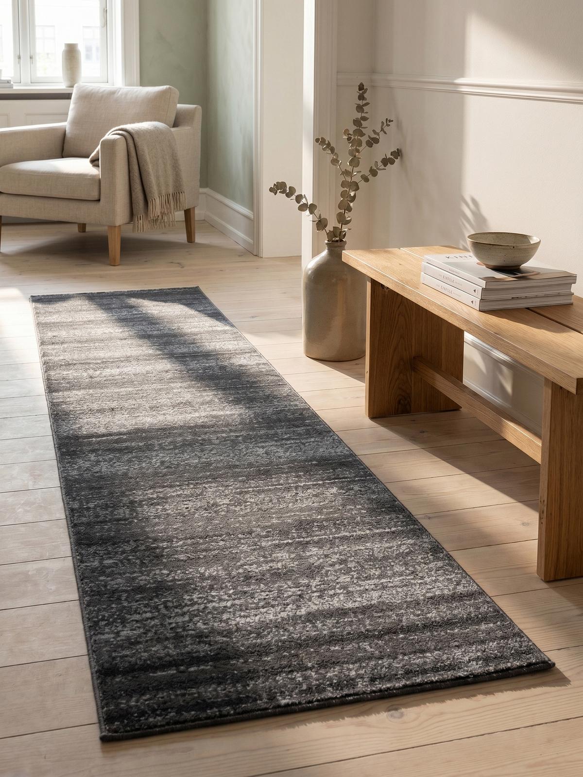 KURZFLORTEPPICH INN, einfarbig, Grau, 80 x 300 cm - Grau, Textil (300/80cm) - KADIMA DESIGN