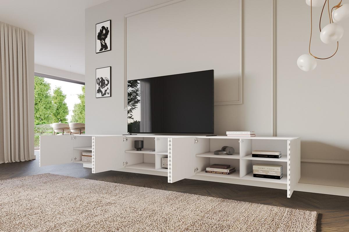 LOWBOARD ZENO-W 3x100x40x40 cm - Weiß - Schwarz, Holzwerkstoff (300/40/40cm) - ALTDECOR