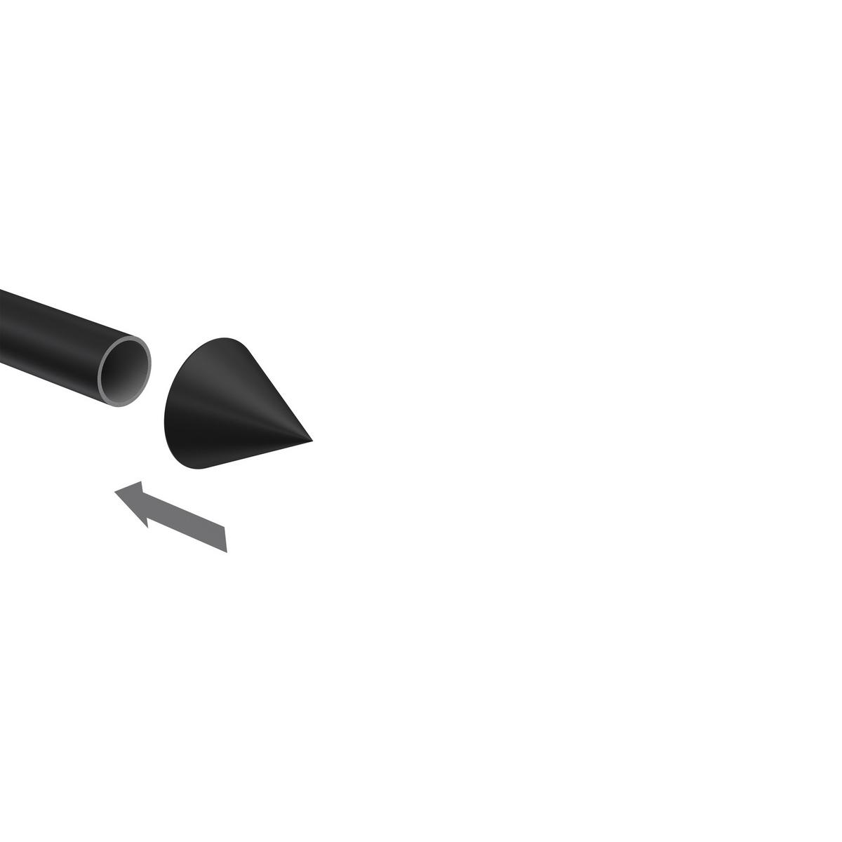 ENDSTÜCKE FÜR GARDINENSTANGEN / TELESKOPSTANGEN Cone 16/13 mm Ø Schwarz, Packung 2 Stück - Schwarz, Kunststoff (3/3/3cm) - INTERDECO