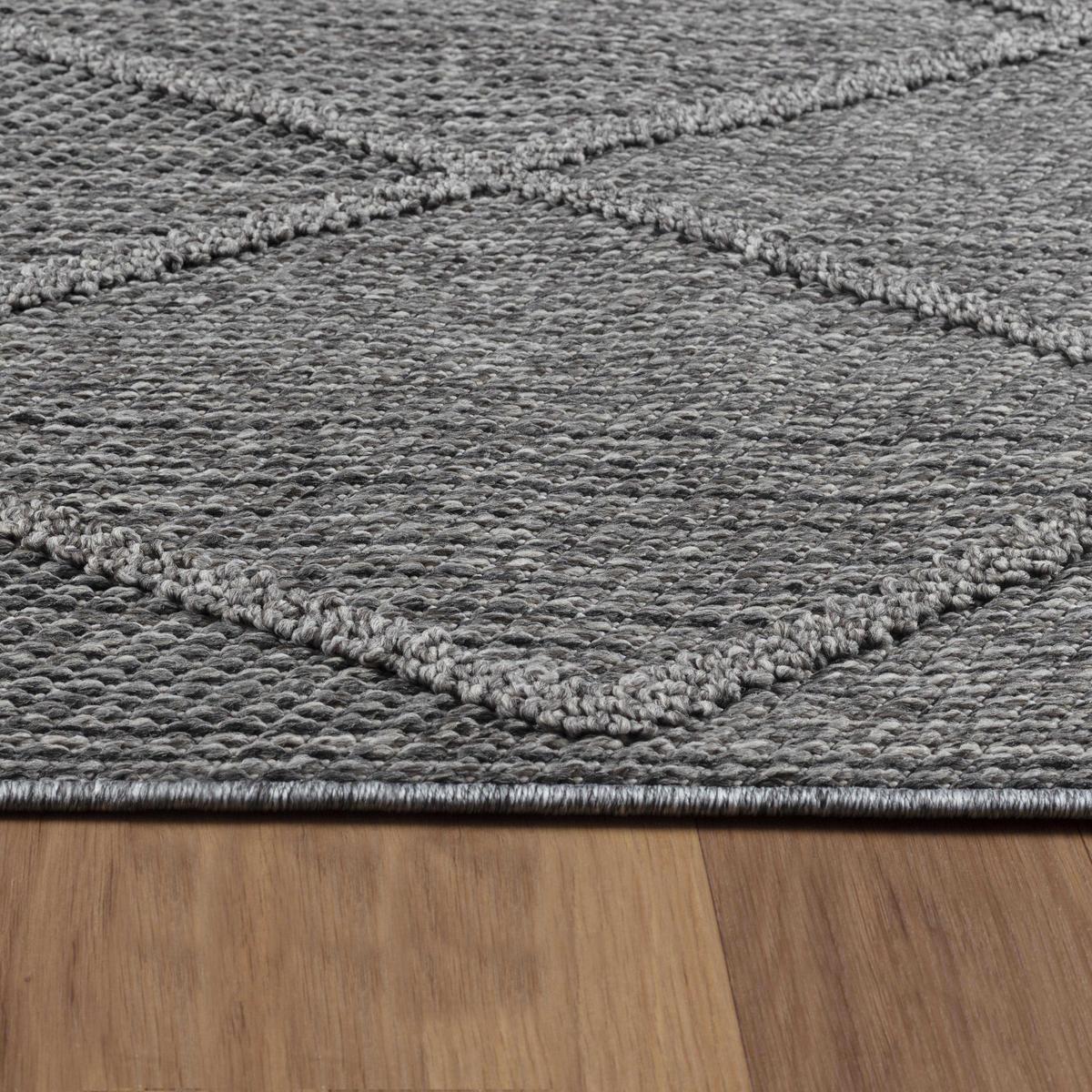 TEPPICH Outdoor IMST in Grau, im Berber-Stil, 120 x 170 cm - Grau, Textil (170/120cm) - KADIMA DESIGN