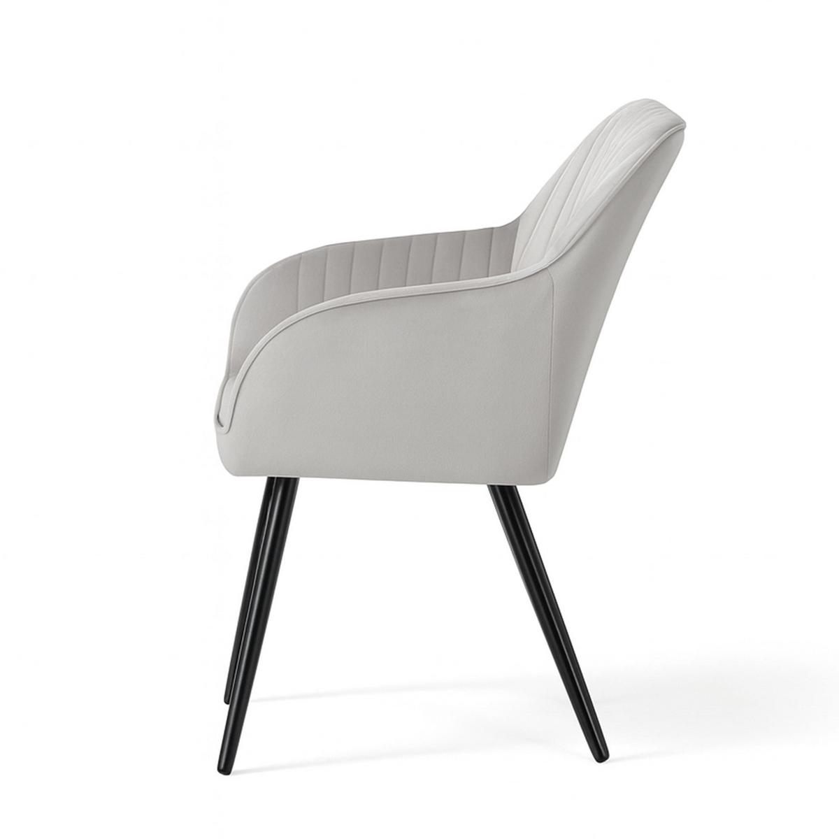 POLSTERSTUHL 2er Set, Metallbeine Grau 54,5/82/58 - Grau, Textil (55/82/52cm) - RAUMHIRSCH FURNITURE