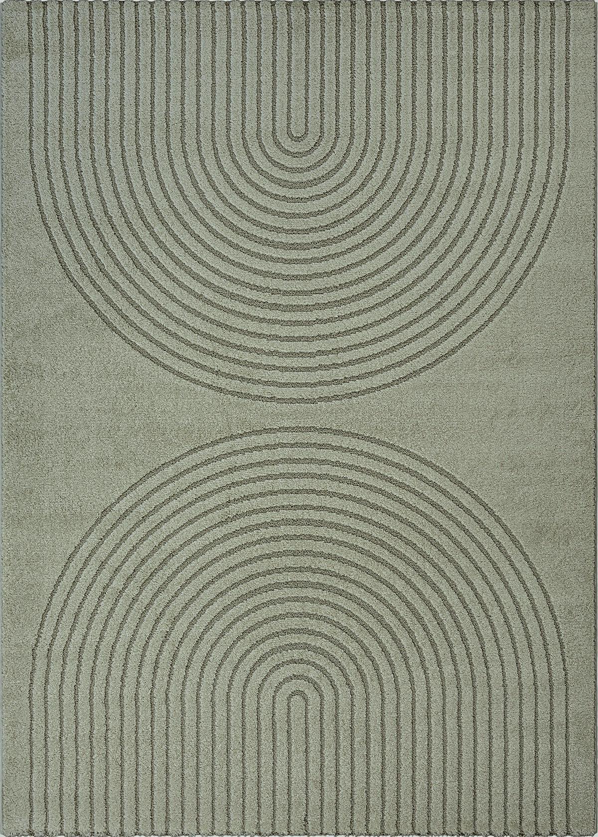 KURZFLORTEPPICH Geometrisch MUOTA Polypropylen Grün 240 x 340 cm - Grün, Textil (240/340cm) - KADIMA DESIGN