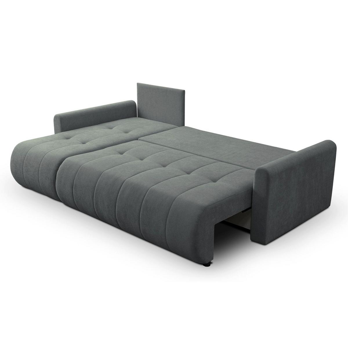 ECKSOFA Timmone Aschgrau Chenille 230 cm - Schwarz/Grau, Kunststoff/Textil (230/149cm) - Selsey