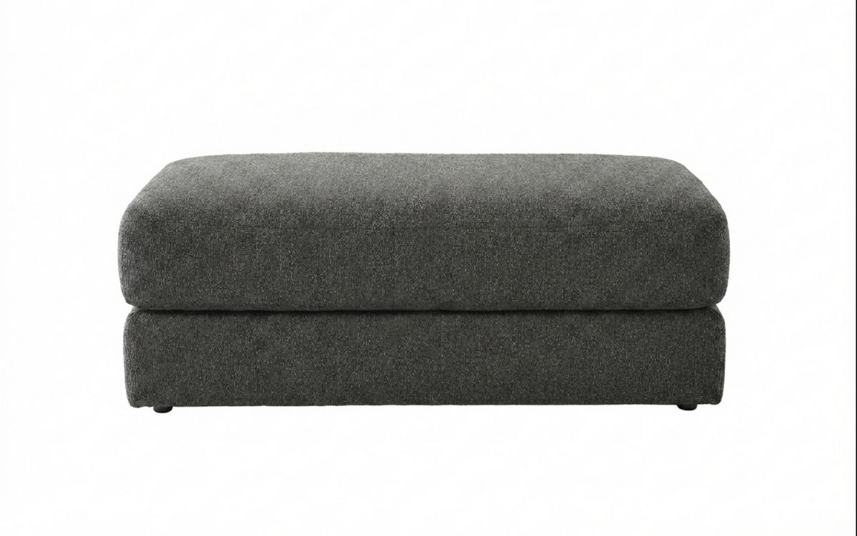 POLSTERHOCKER Federkern B124/T60/H40 cm Flachgewebe-Bezug Dunkelgrau / 15254 - Dunkelgrau/Schwarz, Kunststoff/Textil (124/40/60cm) - luma-home