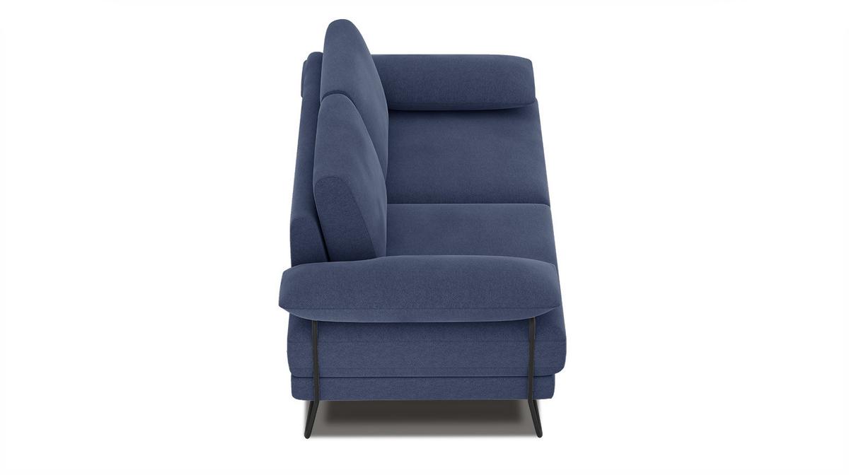 SOFA LORI 2-Sitzer, blau - Blau/Schwarz, Holzwerkstoff/Textil (185/87/96cm) - Wozimo