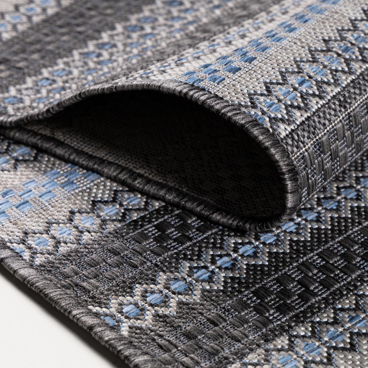 TEPPICH Outdoor SARNTAL in Schwarz, im Vintage-Stil, 120 x 170 cm - Grau, Textil (120/170cm) - KADIMA DESIGN