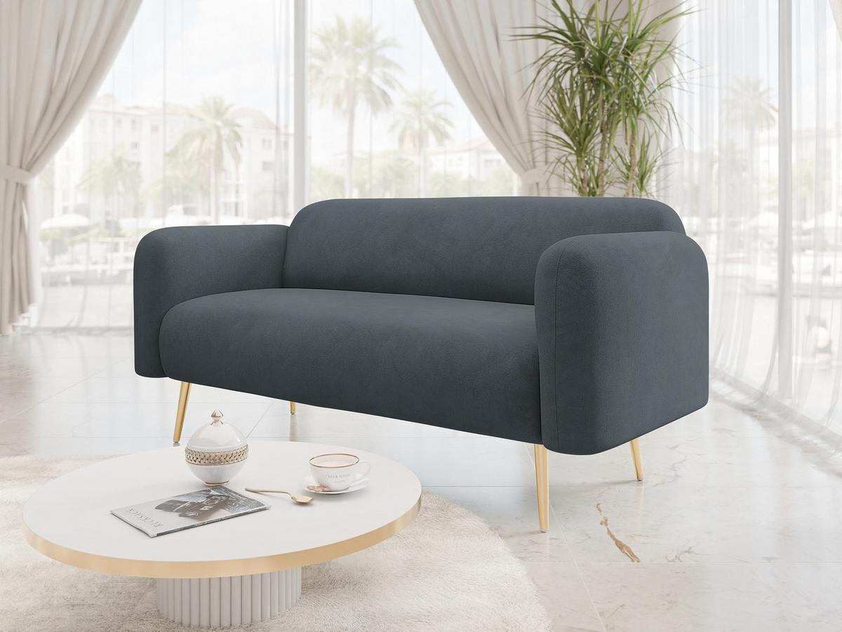 SOFA Nami 2 - Dunkelgrau/Goldfarben, Holz/Textil (174/75/71cm) - MIRJAN24