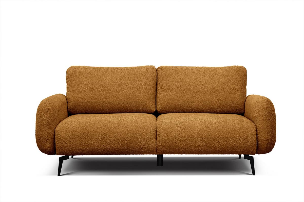 SOFA FEBE 3-Sitzer, senfgelb - Dunkelgelb/Schwarz, Holz/Textil (190/82/96cm) - Wozimo