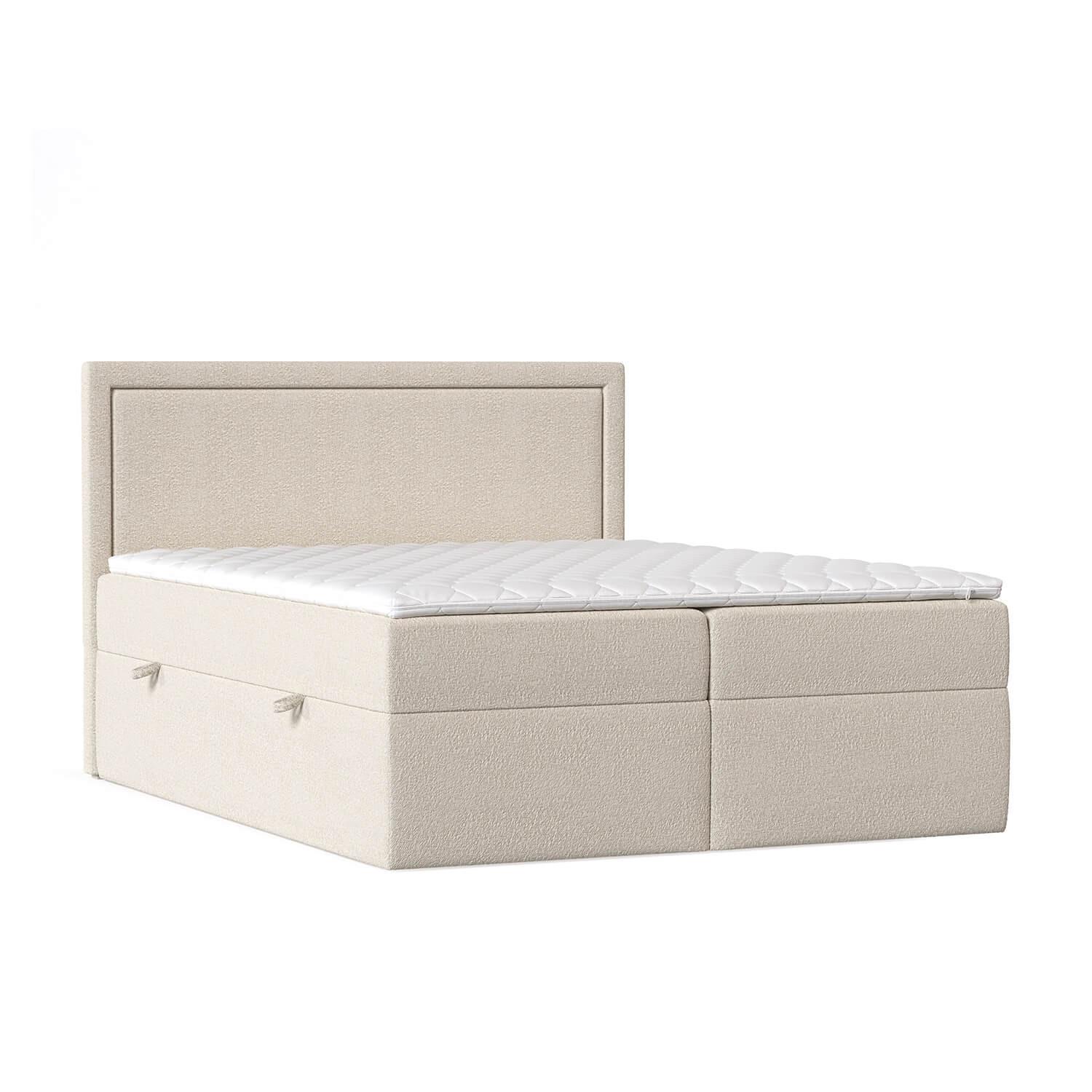 BOXBETT Jodan 120/200 cm Hellbeige im Baloo Stoff - Sandfarben/Schwarz, Holz/Holzwerkstoff (120/200cm) - AltaBeds