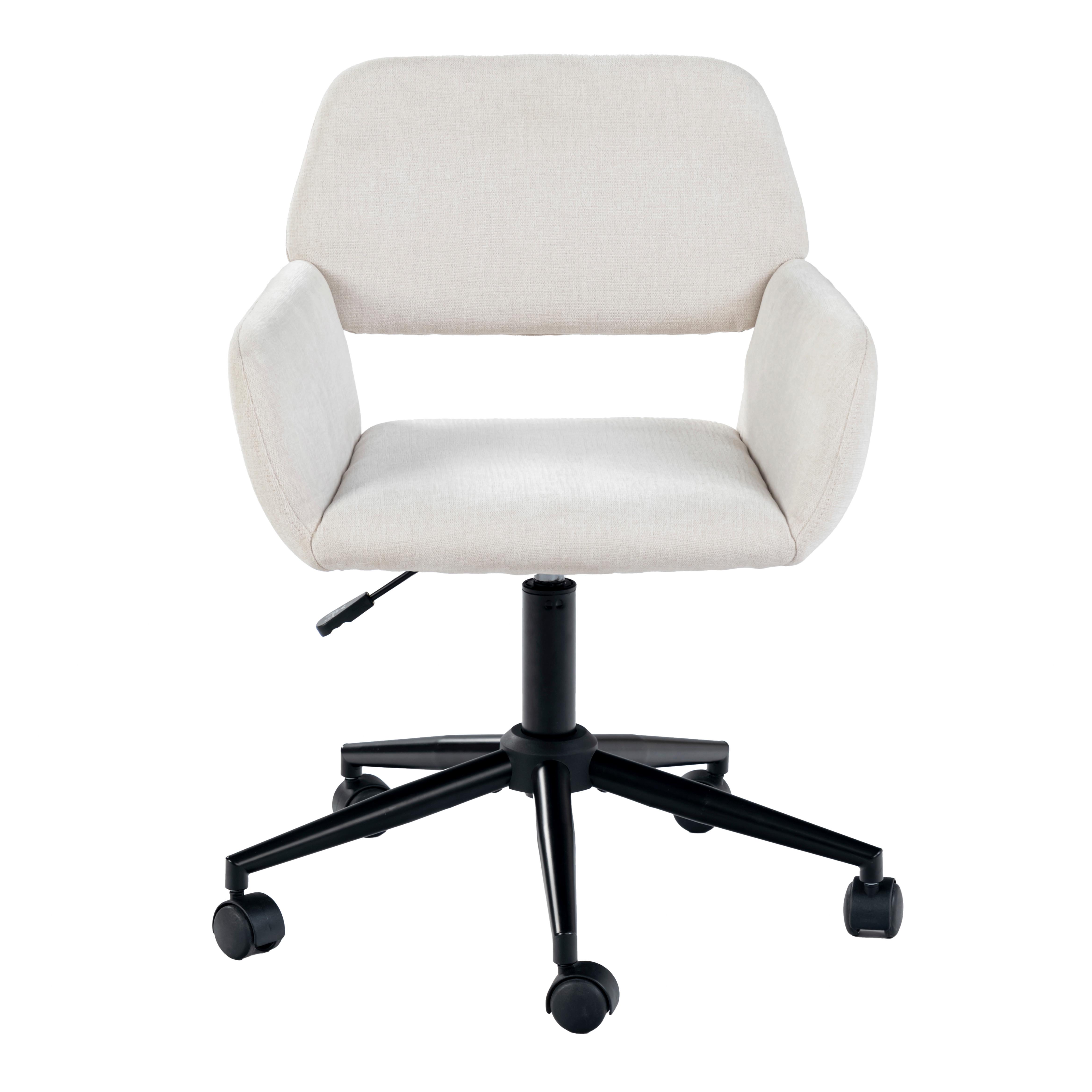 GAMINGSTUHL Stoffbezug höhenverstellbar & 360° drehbar - Beige/Schwarz, Textil/Metall (54/85/56cm) - Urban Meuble