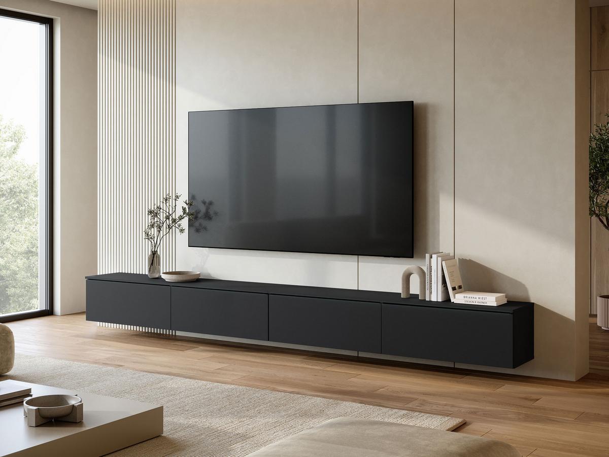 TV-LOWBOARD D300 mit weißer LED Beleuchtung - Silberfarben/Graphitfarben, Holzwerkstoff/Kunststoff (300/30/33cm) - MIRJAN24