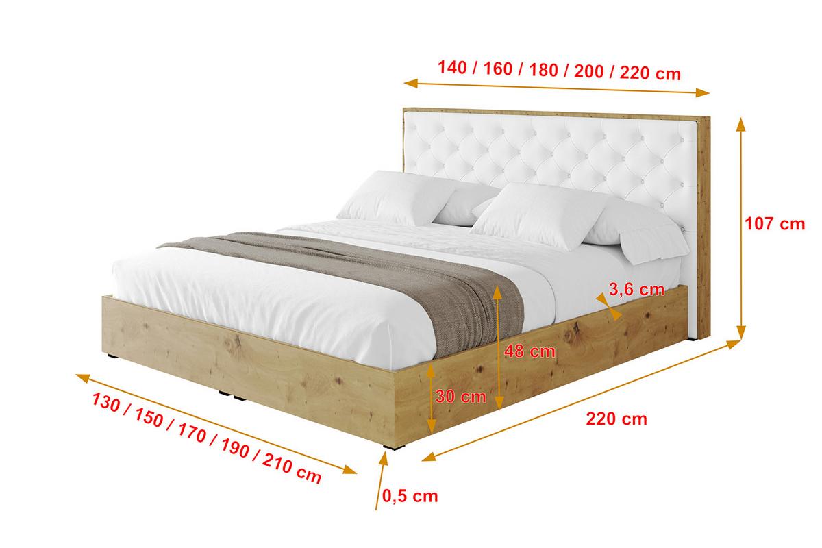 POLSTERBETT mit Bettkasten und Lattenrost, Bett mit Matratze H3/H4 - ENZO3 180x200 Weiß Kunstleder - Weiß Hochglanz, Holzwerkstoff/Textil (180/200cm) - ALTDECOR
