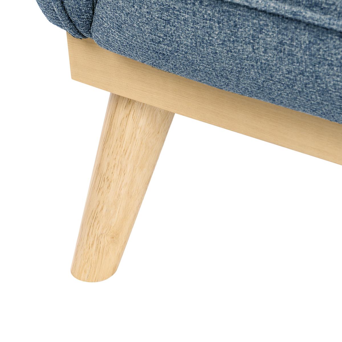 3-SITZER-SOFA Stoff Blau Ljung - Hellbraun, Textil (210/82/82cm) - Beliani