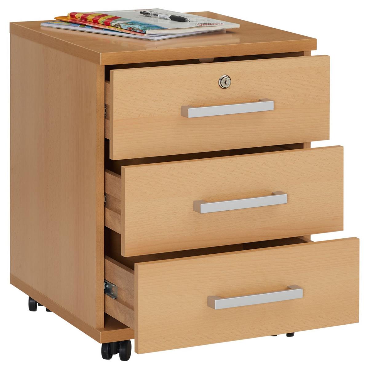 ROLLCONTAINER VANCOUVER - Buchefarben, Holzwerkstoff (44/58/45cm) - CARO-Möbel