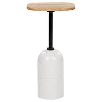 BEISTELLTISCH Metall heller Holzfarbton/weiß rund 30 cm Oasis - Hellbraun/Weiß, Metall (30/30/59cm) - Beliani
