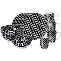 FRÜHSTÜCKSSET Takeo Swing schwarz-weiß 12-tlg. - Schwarz/Weiß, Keramik (2/2/2cm) - Ritzenhoff Breker