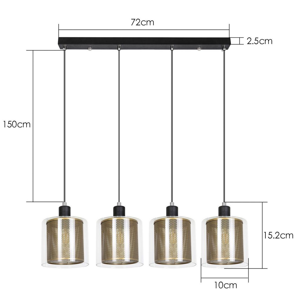 PENDELLEUCHTE Lila 150/13/17.5 cm - Goldfarben, Metall (150/13/17.5cm) - ZMH