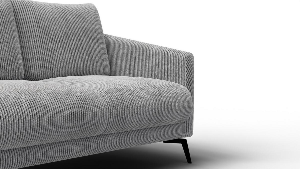 SOFA VILT 2-Sitzer, hellgrau - Hellgrau/Schwarz, Holzwerkstoff/Textil (142/89/94cm) - Wozimo
