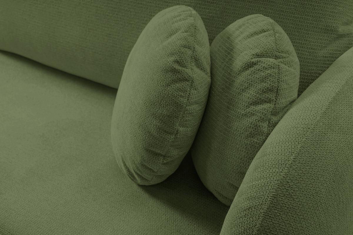 ECKSOFA AMICO L-S Olivgrün Geflochtener Stoff mit Schlaffunktion - Olivgrün, Holz (248/174cm) - MASSENO