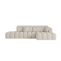 ECKSOFA mit Schlaffunktion Ottomane RECHTS OLEA-L2 321x164x75 Beige Tissu - Schwarz/Sahara, Holzwerkstoff/Kunststoff (164/321cm) - ALTDECOR