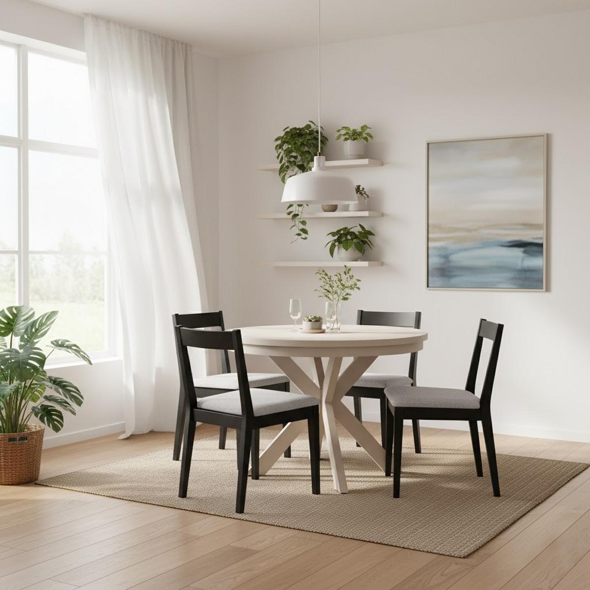 STUHL Moden mit schwarzen Holzbeinen, Polsterstuhl, Hellgrau - Hellgrau/Schwarz, Holz (45/84/45cm) - Beautysofa