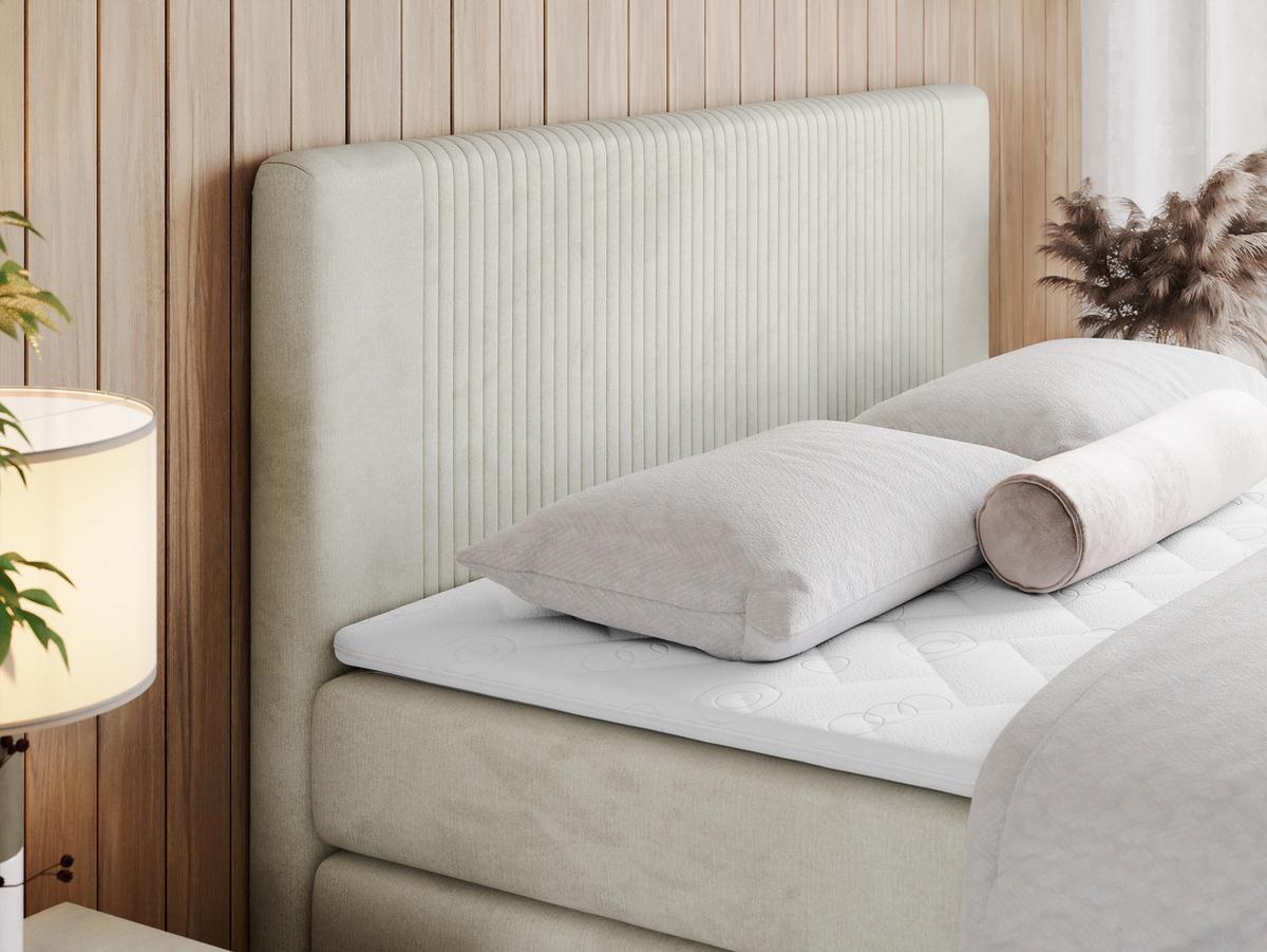 BOXSPRINGBETT KING DOREN 200/200 Beige Velvet - H3 - Beige, Holz/Textil (200/200cm) - MKS