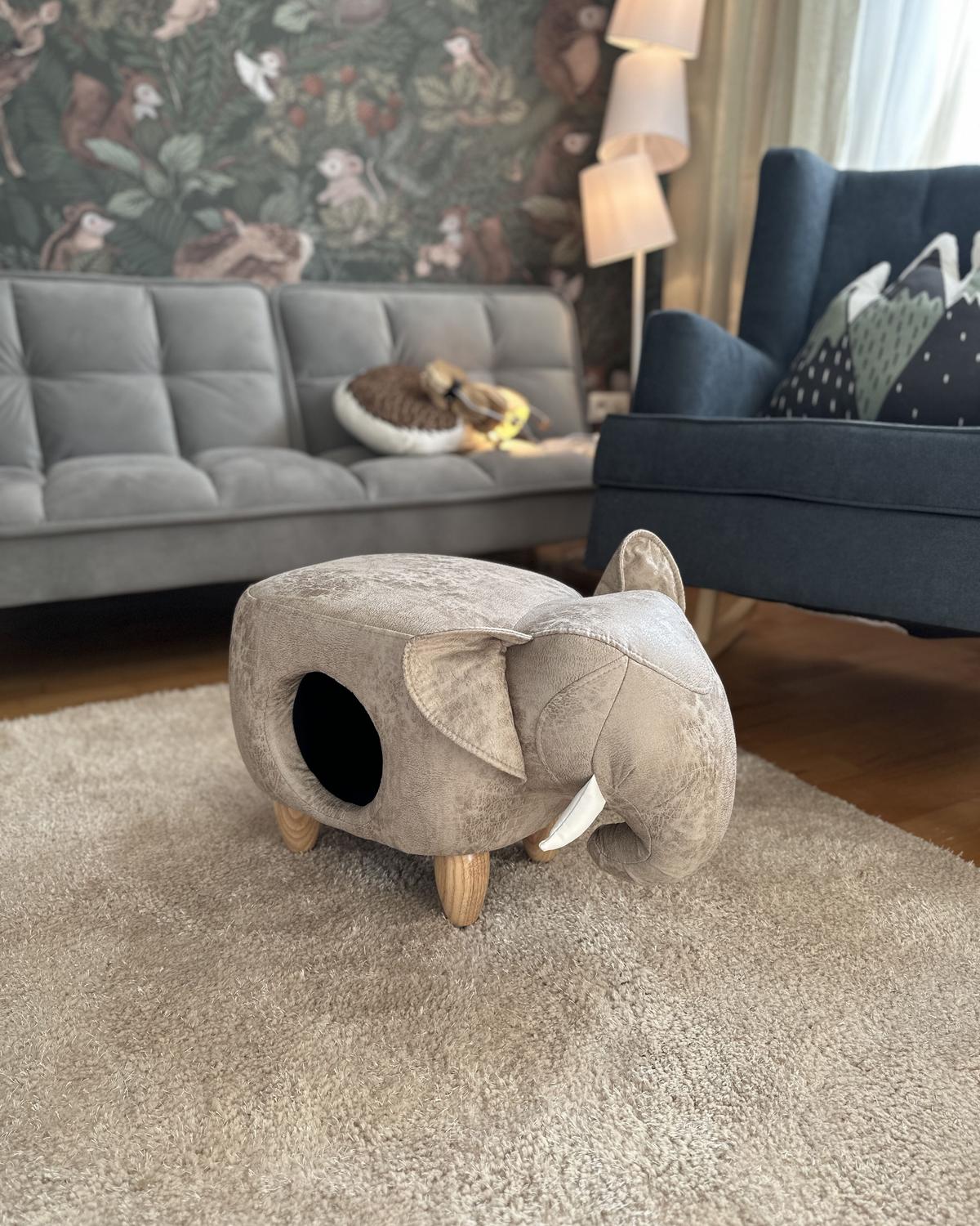 HOCKER Jumbo 63/34/38 cm - Grau, Kunststoff/Textil (34/38/63cm) - Beliani