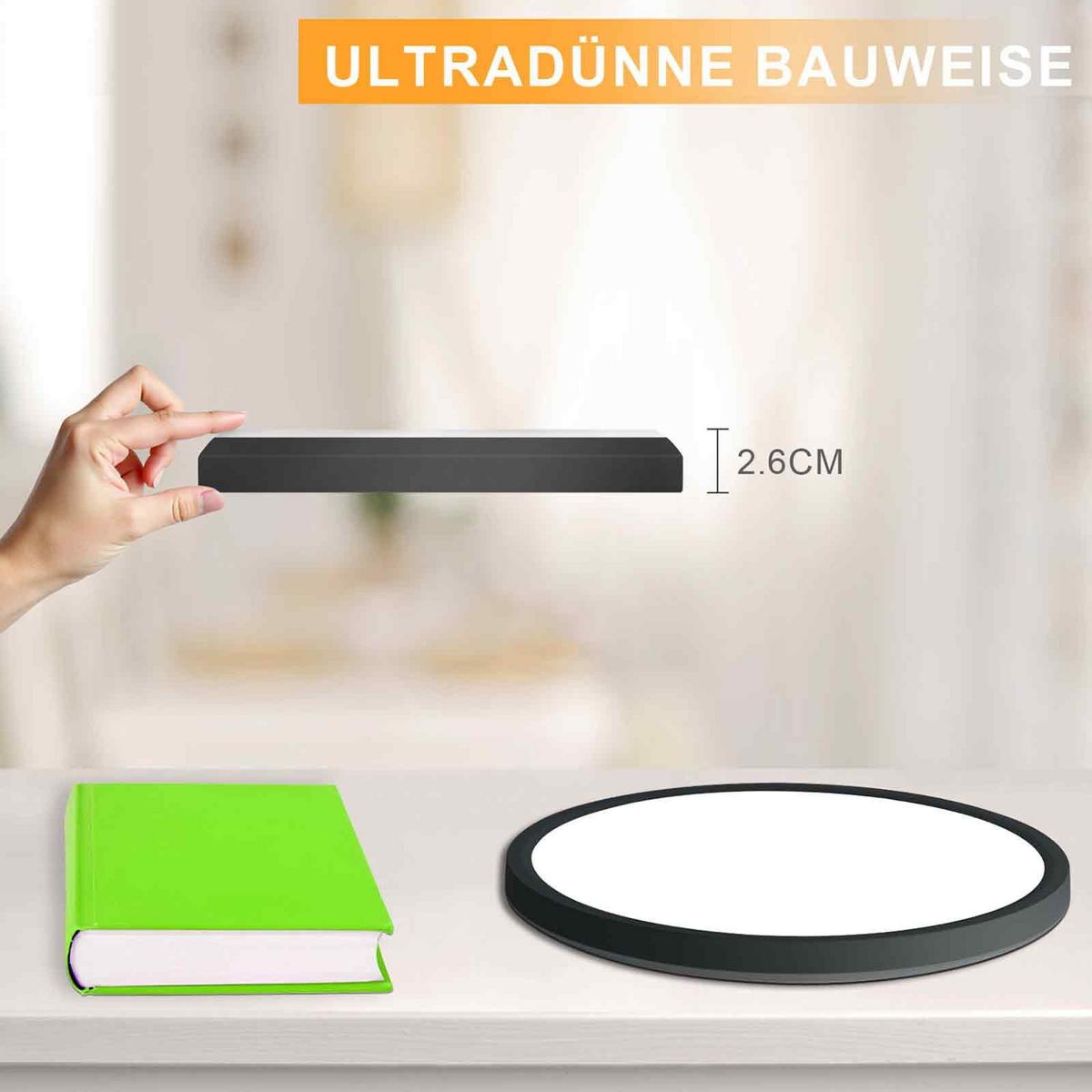 LED-DECKENLEUCHTE Lynn 30/30/2.6cm - Schwarz, Kunststoff (30/30/2.6cm) - Nettlife