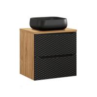 WASCHTISCH 60cm Elora Schwarz und Holz - Schwarz, Holzwerkstoff (60/59/46cm) - Petits-meubles