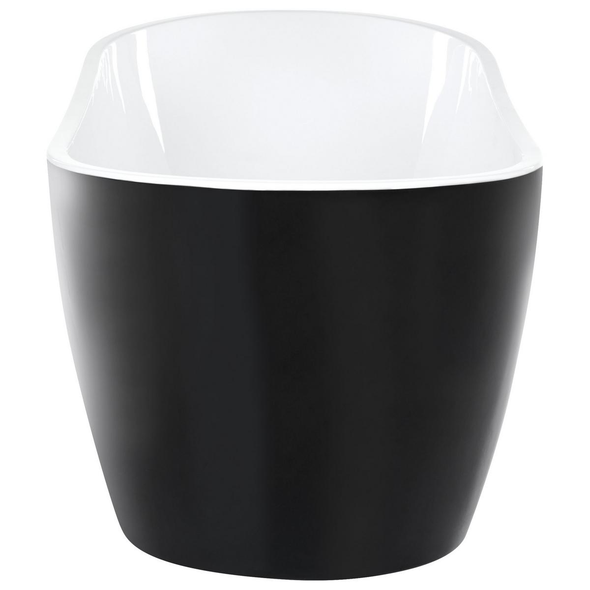 BADEWANNE FREISTEHEND 78x170x72 cm schwarz Solarte - Schwarz, Kunststoff (78/72/170cm) - Beliani