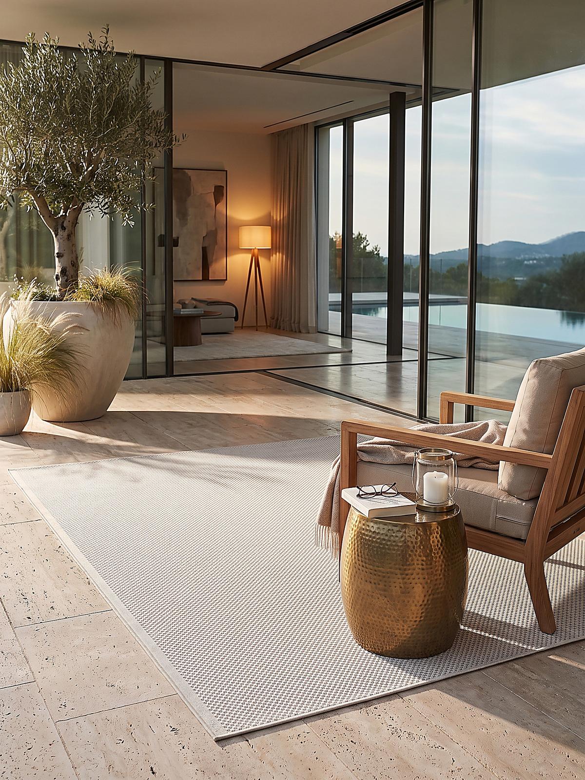 FLACHWEBTEPPICH Uni BORNO Polypropylen Creme 120 x 170 cm - Beige, Textil (120/170cm) - KADIMA DESIGN