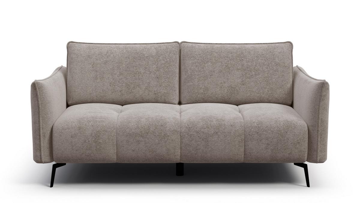 SOFA AERA 2,5-Sitzer, dunkelbeige - Beige/Schwarz, Holz/Textil (187/89/96cm) - Wozimo