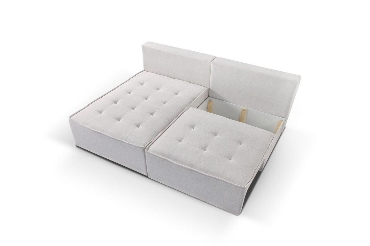ECKSOFA Schlafsofa Amalia In Raven - Taupe, Holzwerkstoff/Textil (200/140cm) - Fun Möbel