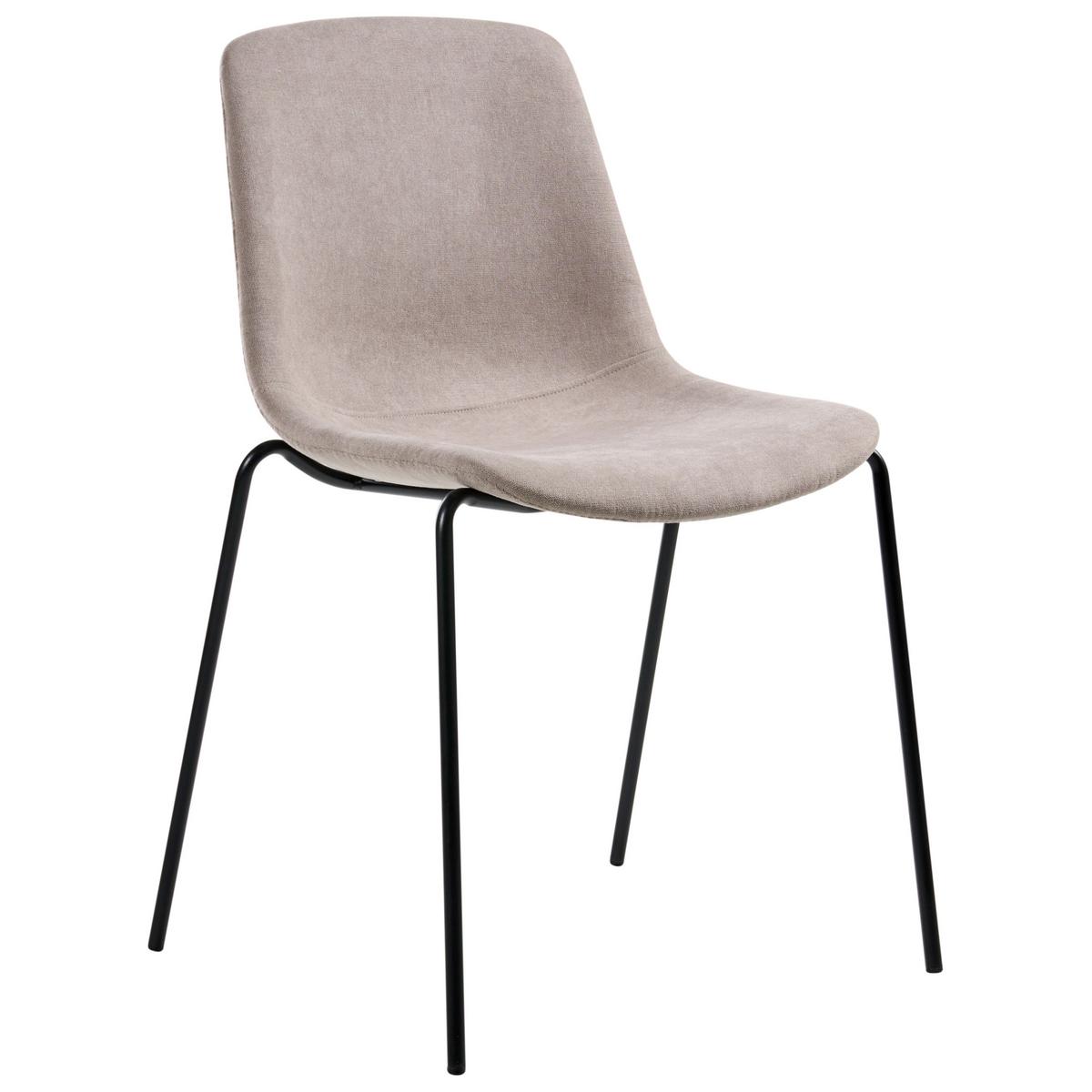 ESSZIMMERSTUHL 4er-Set Beige Tiller - Beige/Schwarz, Textil (54/84/53cm) - Beliani