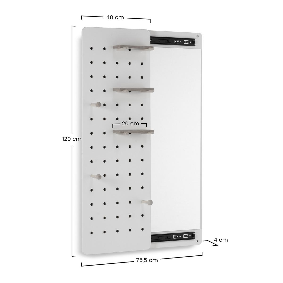 GARDEROBEN mit Spiegel Verona Weiß - Weiß, Holzwerkstoff (40/120/4cm) - VS Venta-stock
