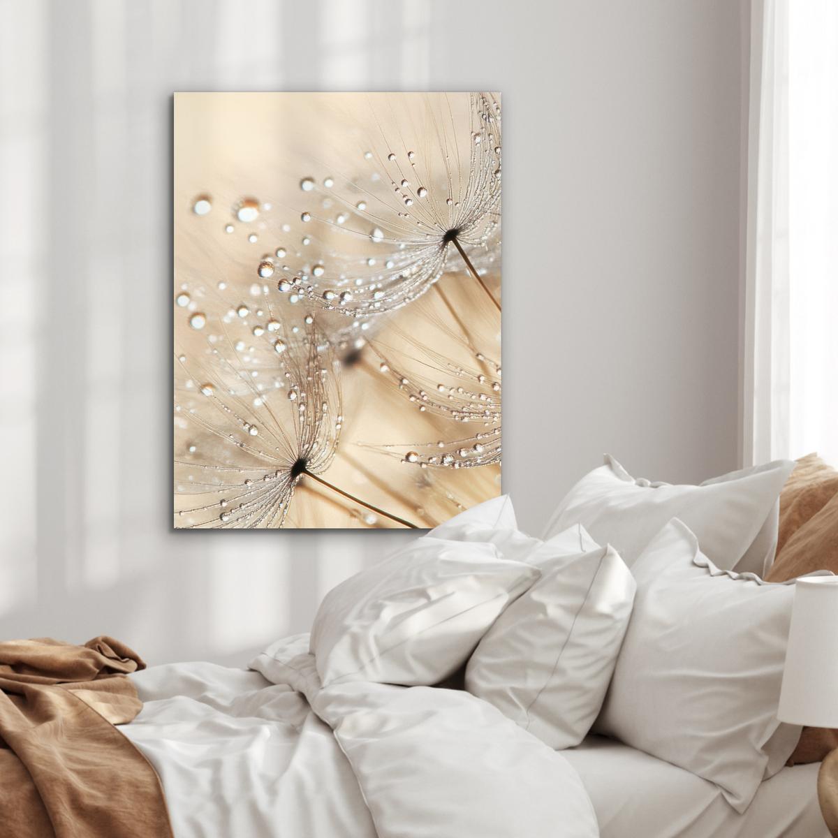 METALLBILD Löwenzahn - Abstrakt - Natur - Beige 60x80 cm - Braun, Metall (60/80cm) - MuchoWow