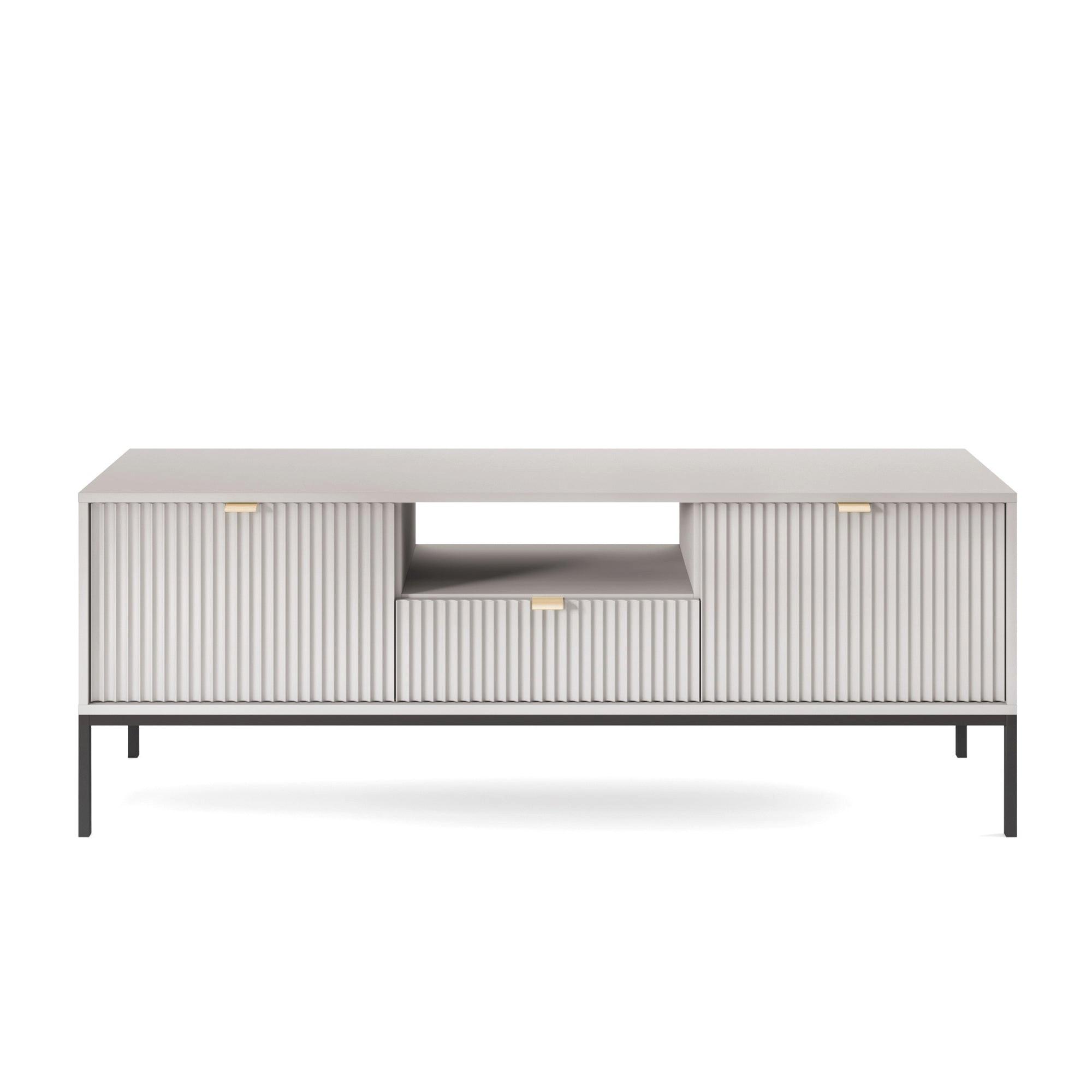 TV-SCHRANK Vellore Grau 154 cm - Goldfarben/Schwarz, Holzwerkstoff/Metall (154/56/39cm) - Selsey